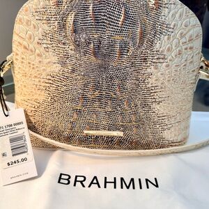Brahmin Small Georgina “Ivory Iguana” Ombré Leather Bag